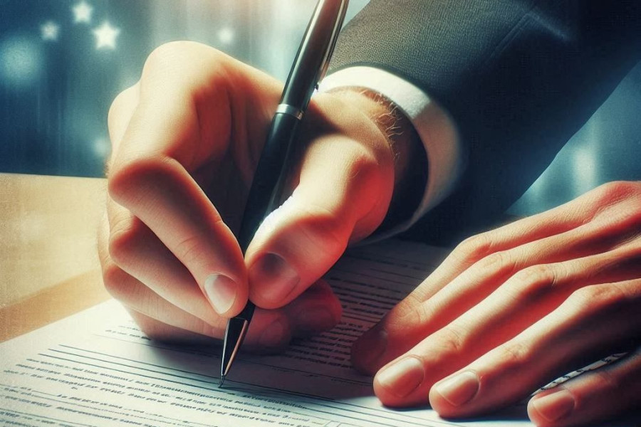 dłoń długopis formularz