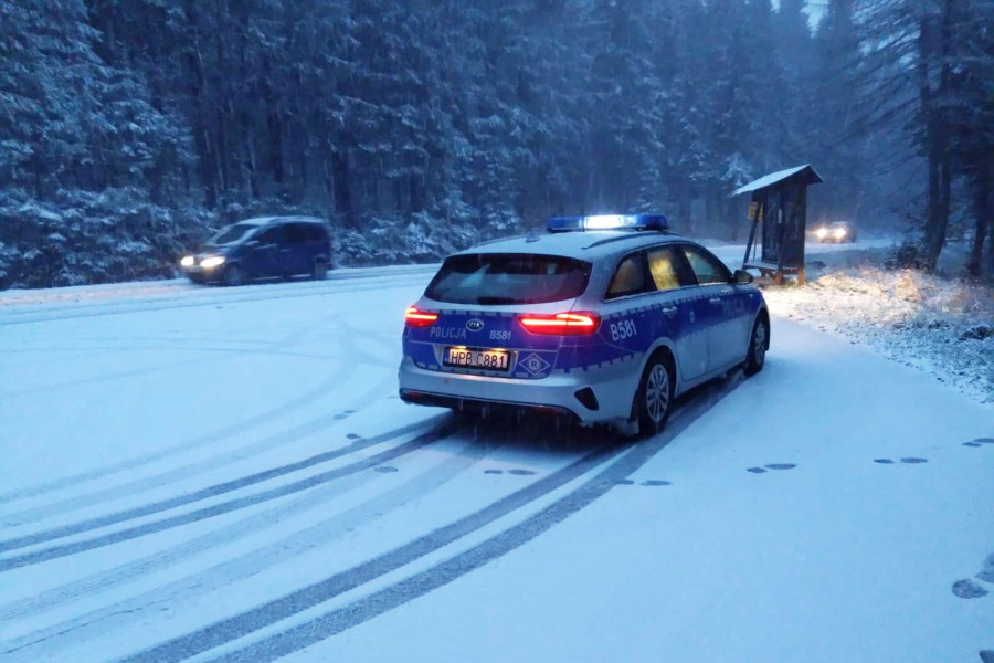 śnieg droga policja