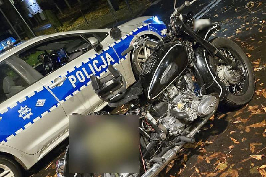 motocykl radiowóz zatrzymanie