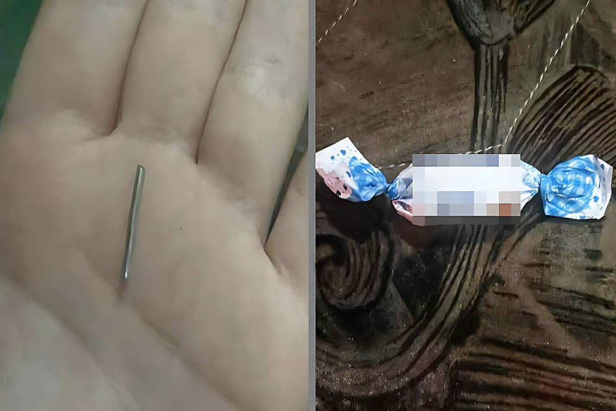 metalowy pręt cukierek