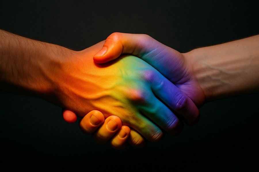 ręka tęcza lgbt