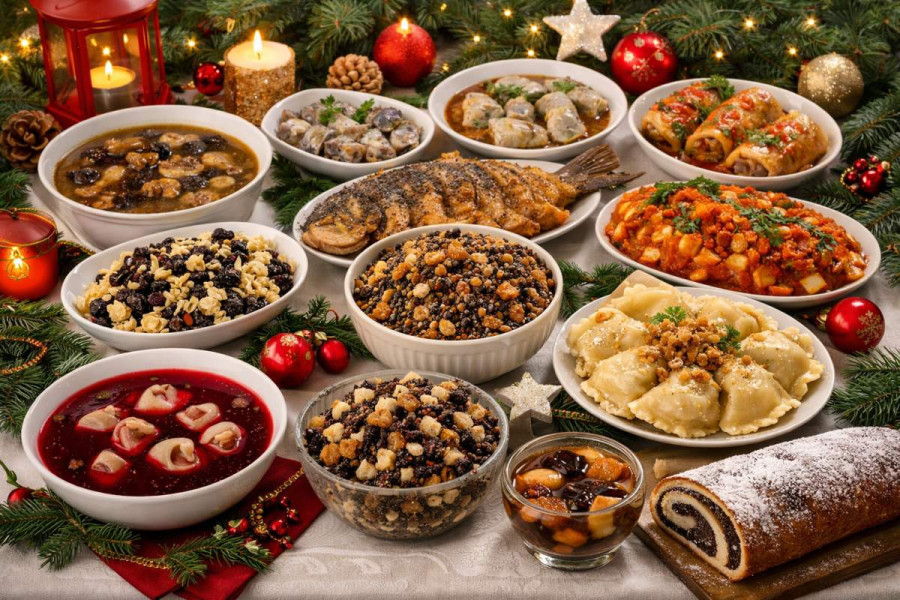 wigilia potrawy stół