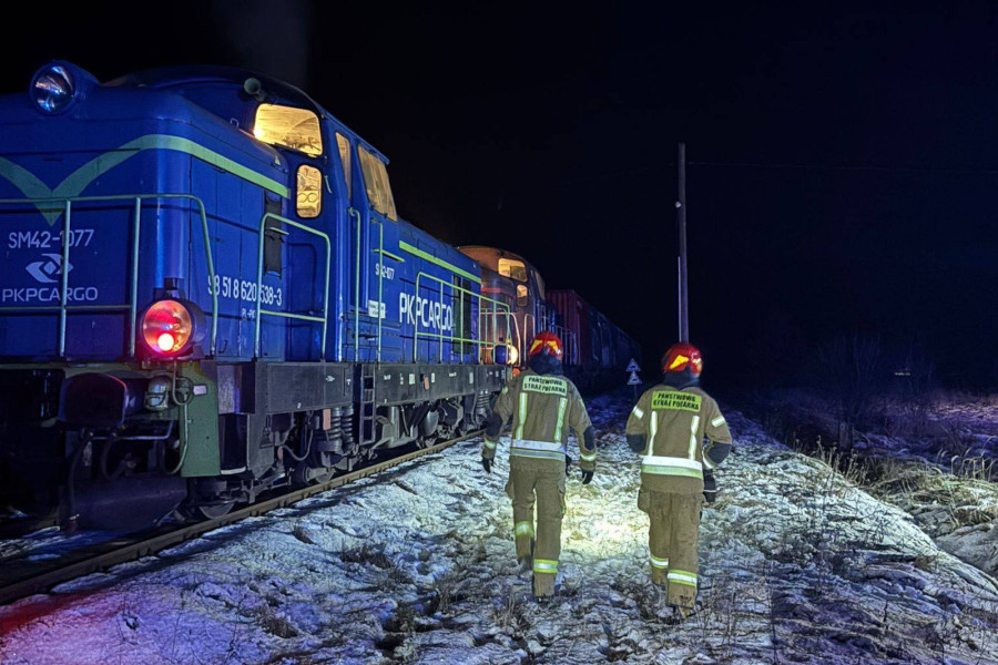pożar lokomotywa węgliniec
