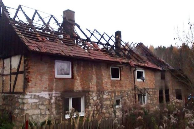 Dom po pożarze w Suszkach