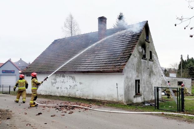 Pożar budynku w Kruszynie