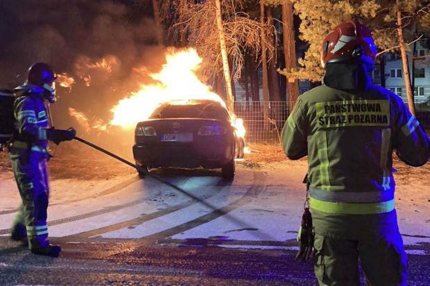 Pożar auta w Szczytnicy