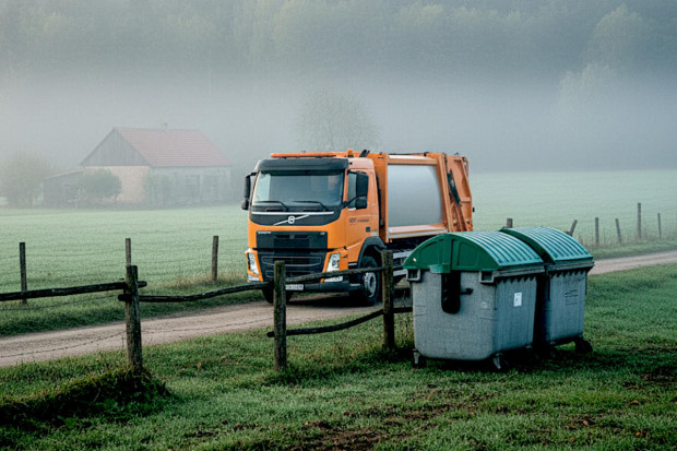 śmieciarka droga wieś