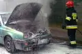 Pożar samochodu przy ulicy Piastów