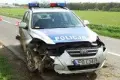 Wypadek radiowozu koło Warty