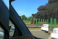 Pożar auta na autostradzie A4