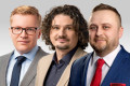 Kamil Barczyk, Mariusz Potyszka i Wojciech Kasprzyk dziękują wyborcom