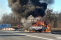 Pożar pojazdu dostawczego na autostradzie A4