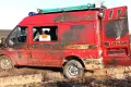 Pożar przy A4. Spłonęło 6 hektarów, uszkodzony wóz strażaków