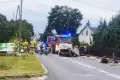 Dachowanie auta w Wierzbowej. Na miejscu komplet służb