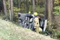 Wypadek: BMW wylądowało w rowie. Kierował 19-latek, pasażerka trafiła do szpitala
