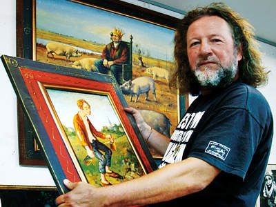 Artysta Dariusz Miliński, wykładowca na kursie w zawodzie Pamiąt