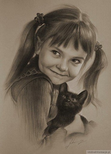 Portret z kotkiem