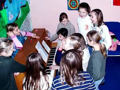 Dziewczynki grają na pianinie