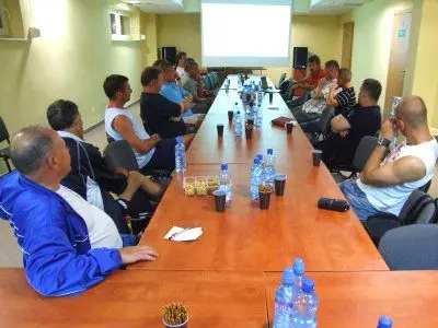 Trenerzy w czasie spotkania ze Stefanem Majewskim