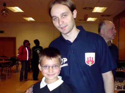 Kacper Grela i jego trener Marcin Zimerman