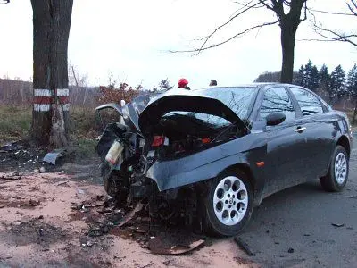 Rozbity przód Alfa Romeo