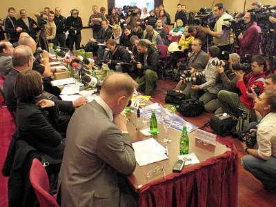 Na konferencji prasowej byli przedstawciele wszystkich ogólnopolskich i warszawskich mediów