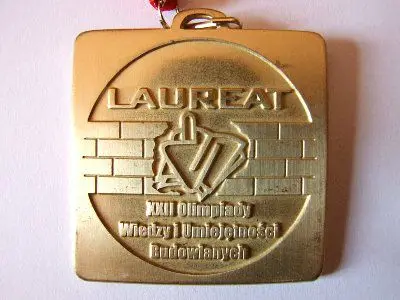 Medal Laureata XXII Olimpiady Wiedzy i Umiejętności Budowlanych