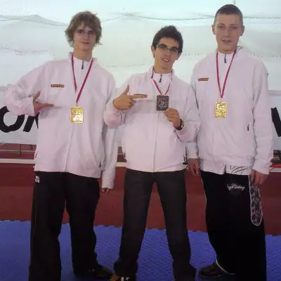 Medaliści XII Warsaw Cup; od prawej: Adam Filipek, Krzysztof Jasiński, Kamil Serafin