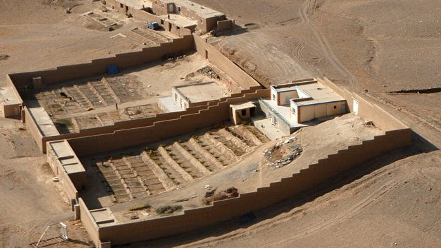 Afgańska wioska, widok z helikoptera.