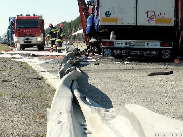 Zderzenie dwóch Tirów na A-18