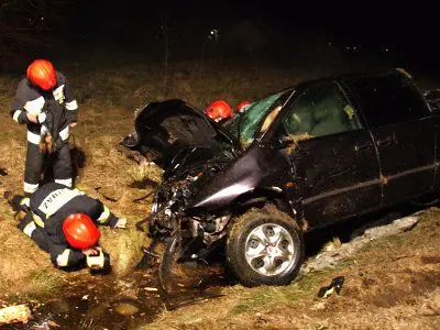 Kierowca stracił panowanie nad pojazdem i wpadł do rowu