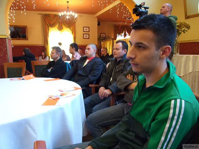 Uczestnicy spotkania z Januszem Palikotem