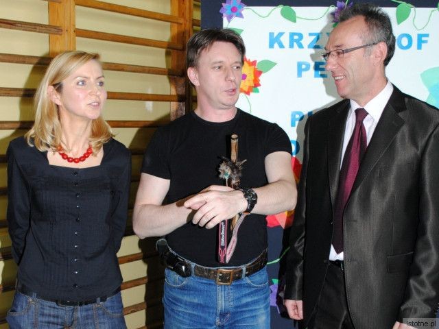 Aldona Wilas, Krzysztof Petek i Wiesław Stefanik, dyrektor ZSHiU