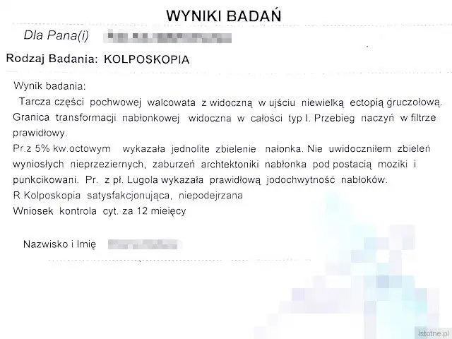 Drugie badanie wykonane u innego lekarza