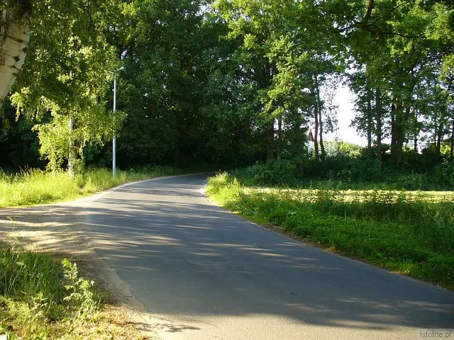 Zakręt na drodze do Krępnicy, z którego wypadł Hyundai