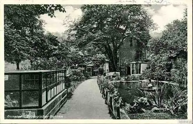 Karta pocztowa ukazująca ogród zoologiczny w 1935 roku