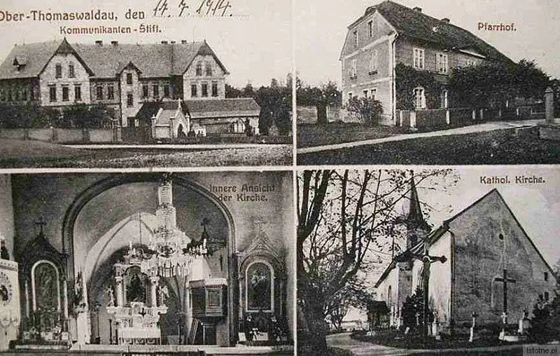 Kościół św. Jadwigi. Pocztówka z 1914 roku