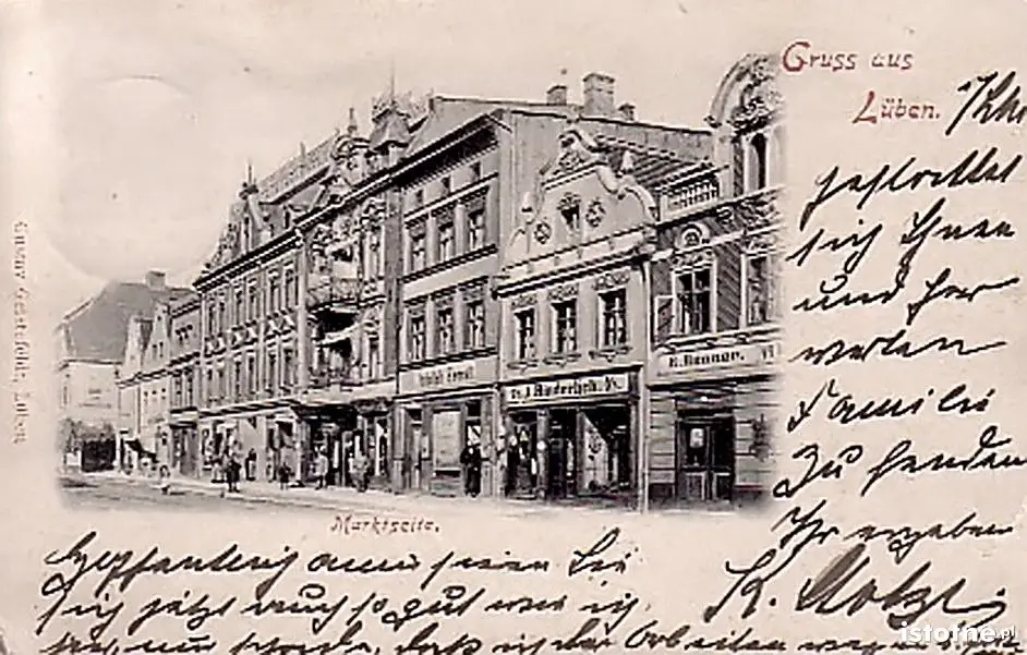 Fragment lubińskiego rynku w 1900 r.