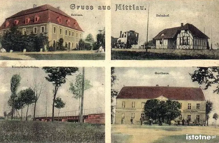 W górnym prawym rogu: budynek stacji w Iwinach