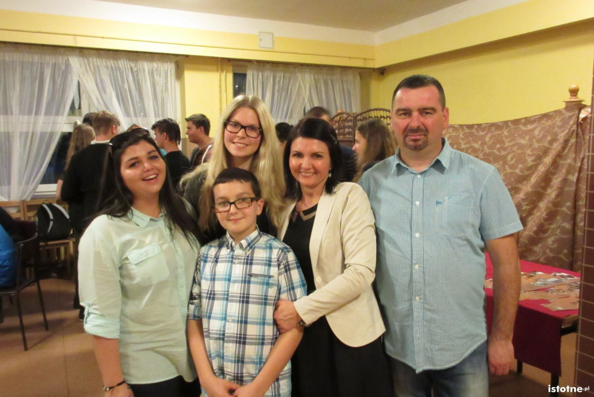 Grupa węgierksich i polskich uczniów w II Liceum Ogólnokształcącym