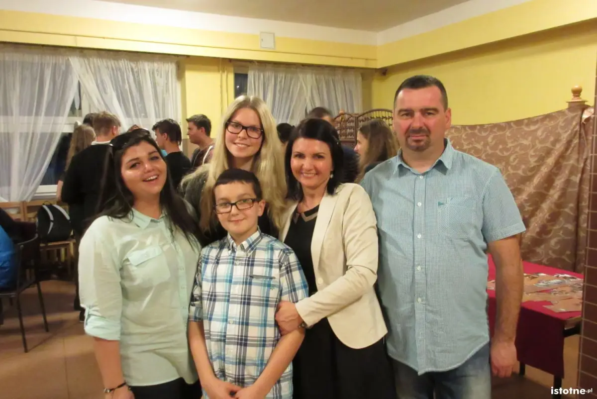 Grupa węgierksich i polskich uczniów w II Liceum Ogólnokształcącym