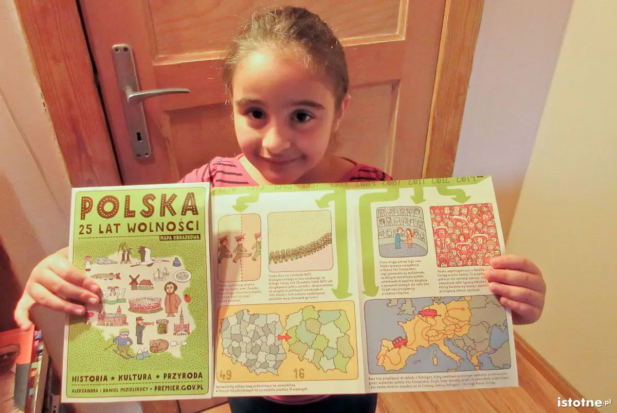 Aicha z mapą Polska 25 lat wolności