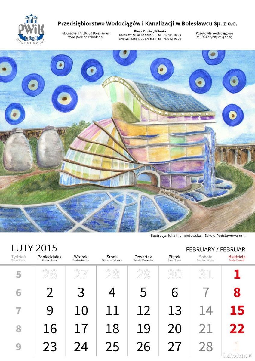 Julia Klementowska (SP nr 4) strona z kalendarza PWiK