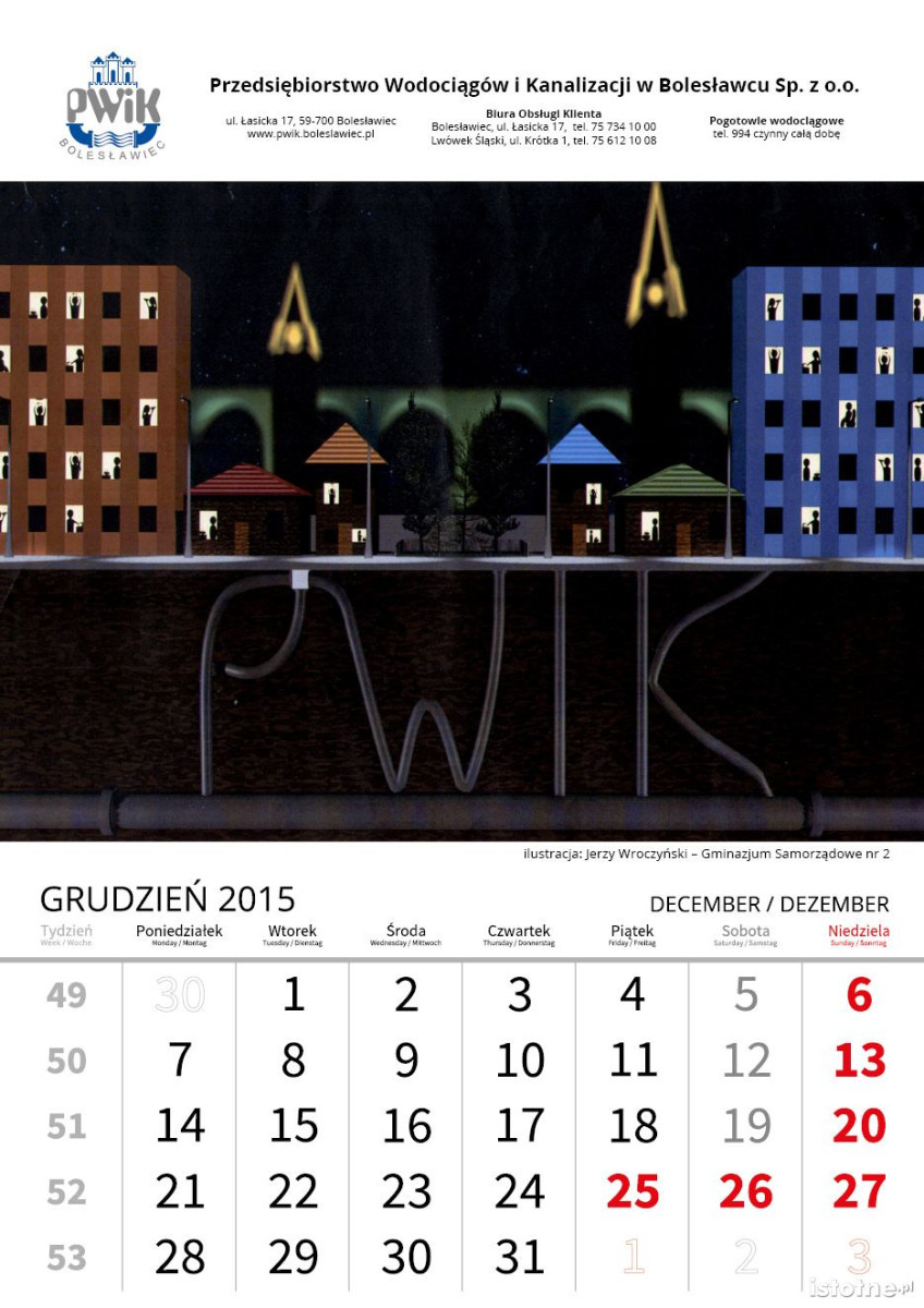 Jerzy Wroczyński (GS nr 2) strona z kalendarza PWiK