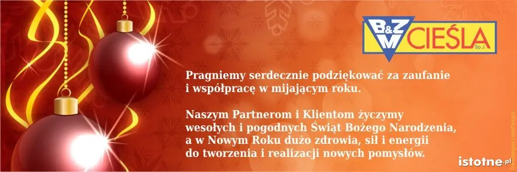 Życzenia Bożonarodzeniowe - BZM Cieśla