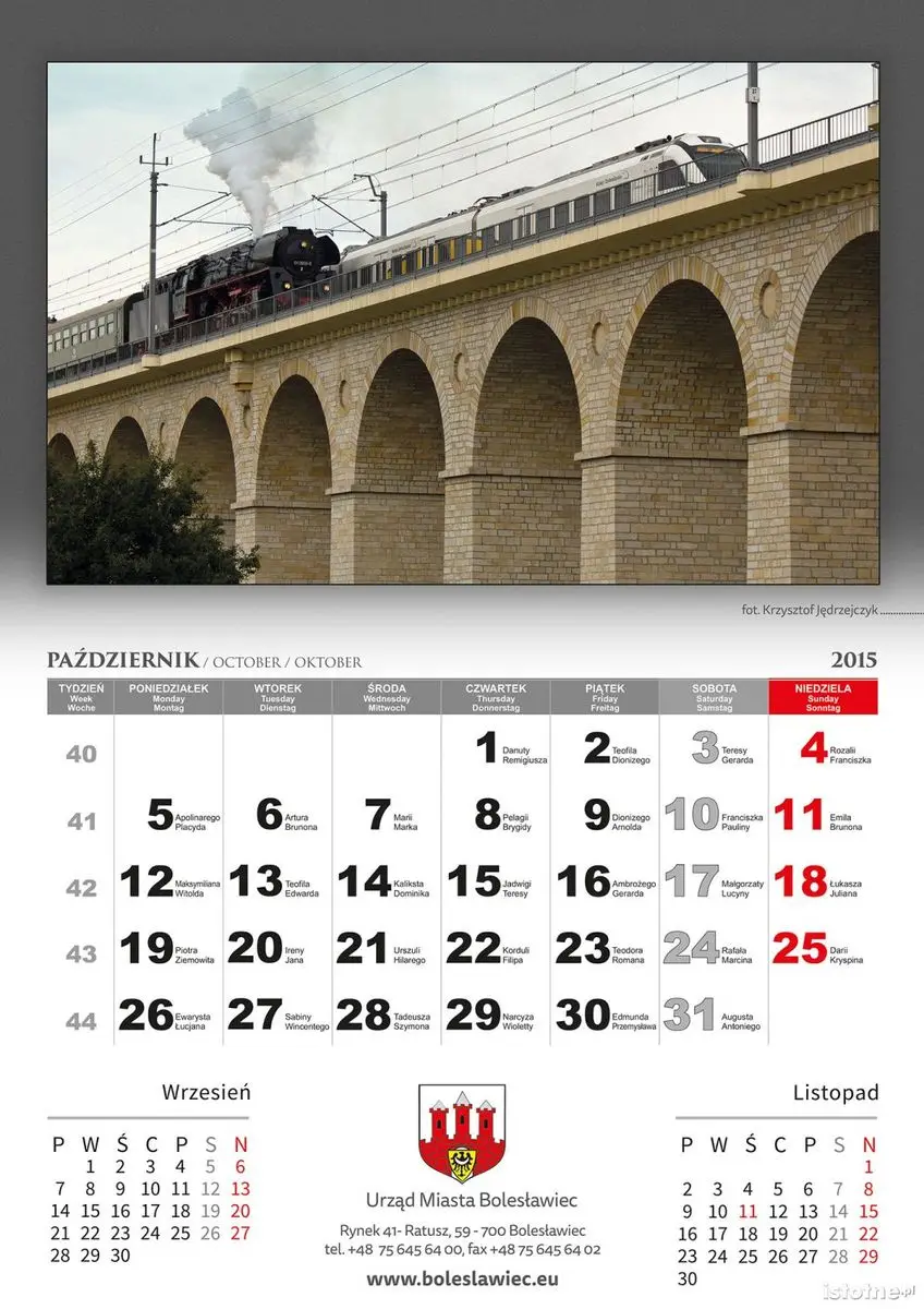 Kalendarz miejski na 2015 rok