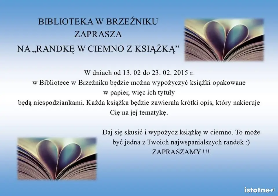 Plakat biblioteki w Brzeźniku