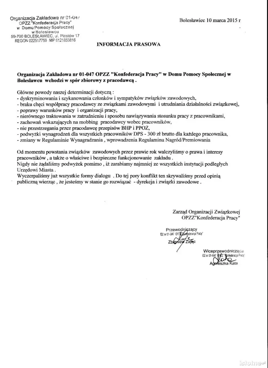 Sprór zbiorowy w Domu Pomocy Społecznej