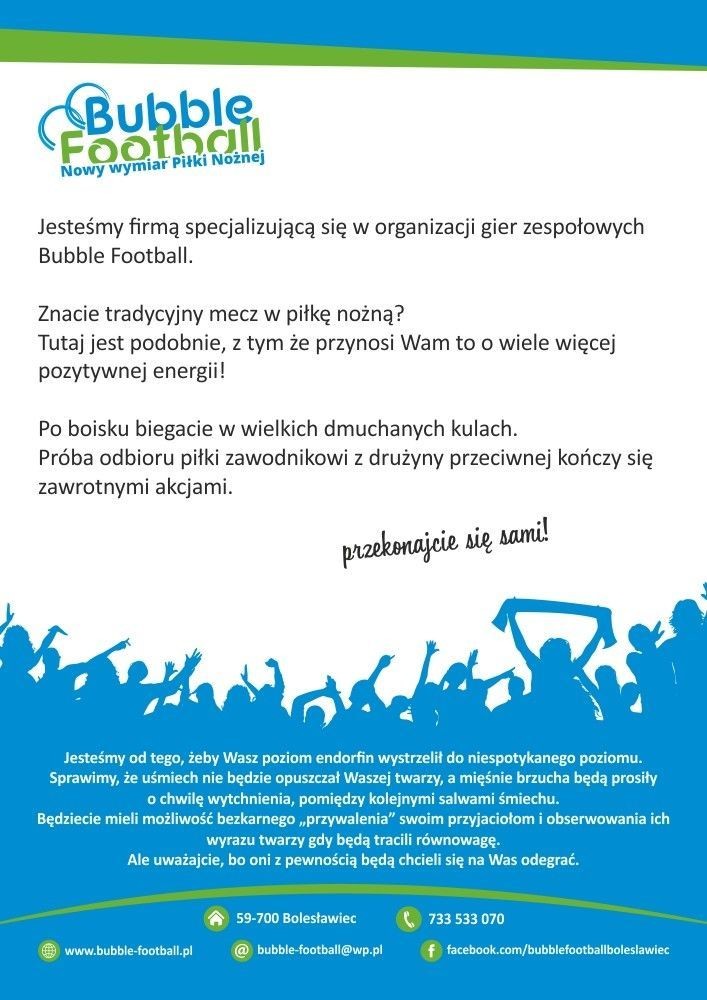 Bubble Football – świetna rozrywka już w Bolesławcu!