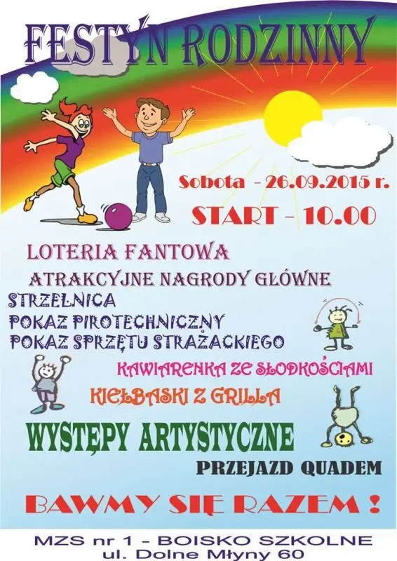 Plakat festynu rodzinnego MZS nr 1